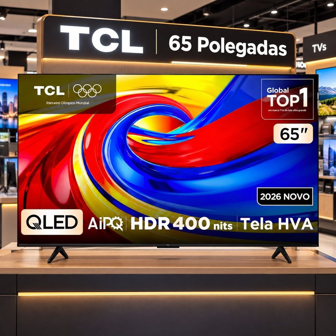 Smart Tv Tcl 65 Polegadas Qled 4k P7l Wifi Bluetooth Google Tv Hdr10+ 120 Hz Vrr Aipq 65p7l