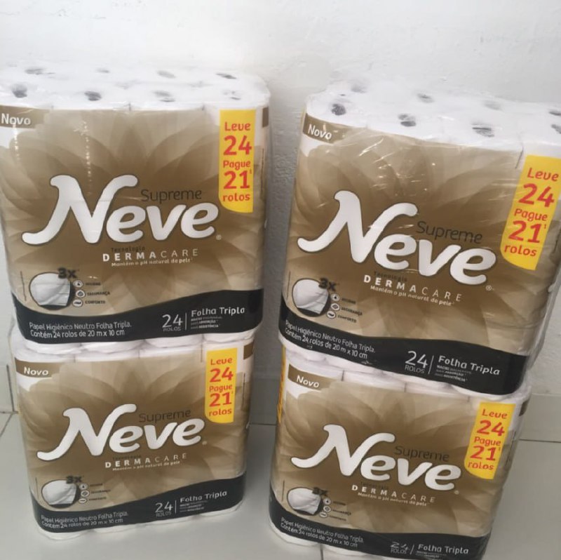 Papel Higiênico Neve Supreme Folha Tripla - 24 Rolos