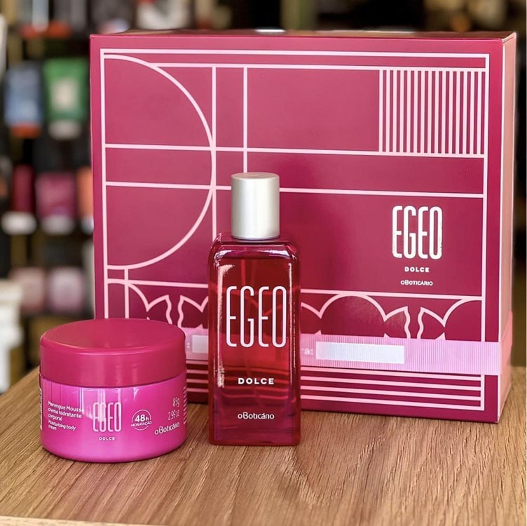 Boticário Kit Presente Egeo Dolce: Deo Colônia 50ml + Merengue Mousse Hidratante 85g