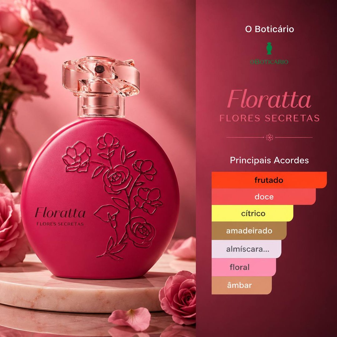 Desodorante Colônia Floratta Flores Secretas Fragrância Delicada Floral Frutal O Boticário...