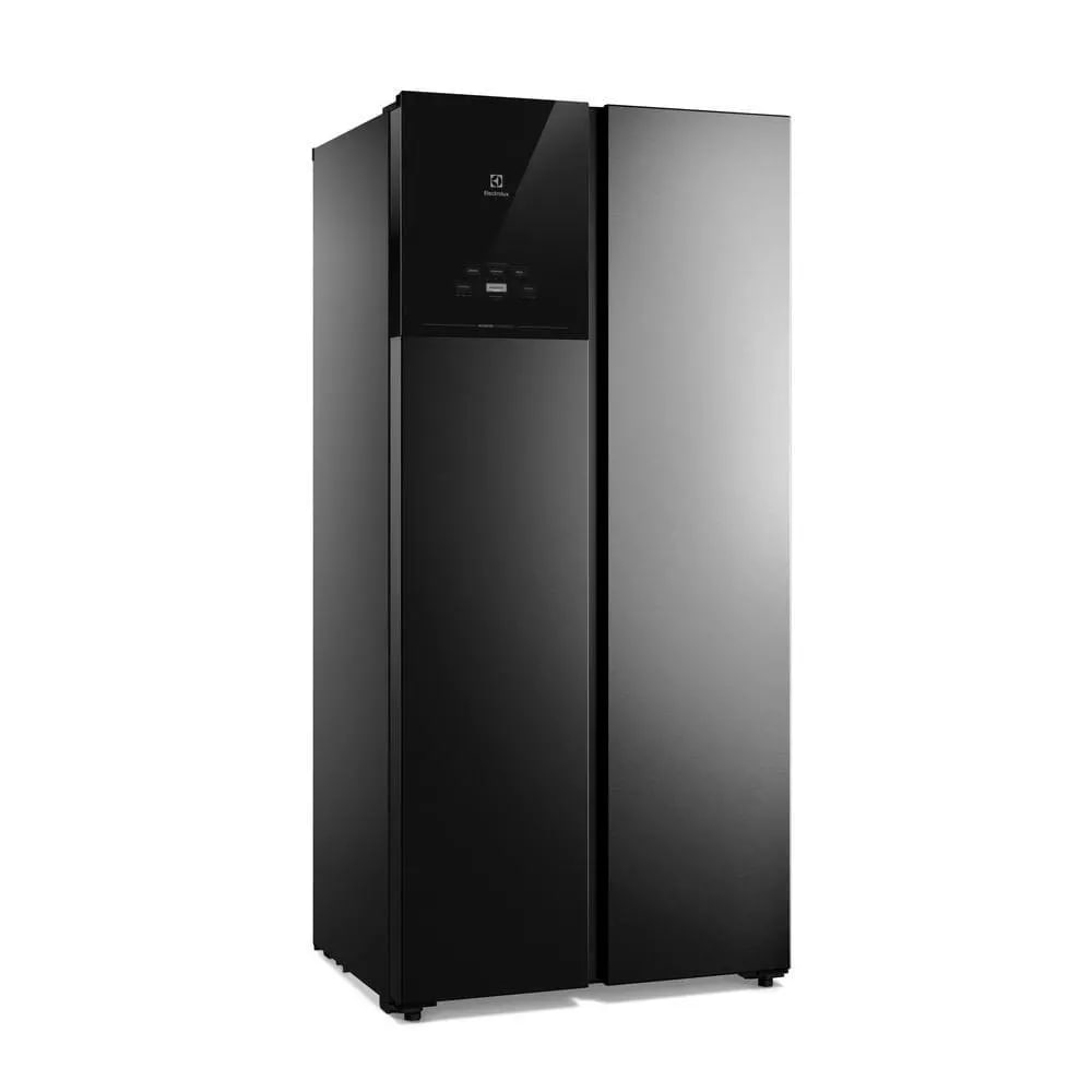 Geladeira Electrolux Frost Free Inverter 431L AutoSense Bivolt Side by Side Black Inox Look (ES40B)
