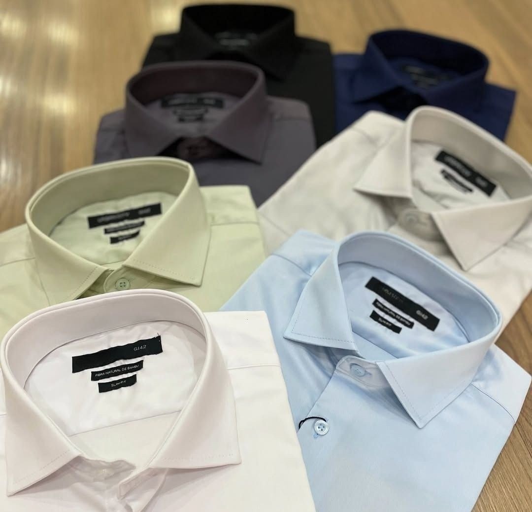 Camisa Social Manga Longa Slim Masculina Com Elastano