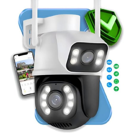 Câmera De Segurança Wifi Full Hd Externa Maxnova Prova D'água Lente Dupla Ip66 Cor Branco