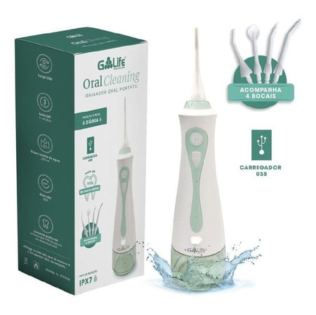 Irrigador Oral Portátil - Oral Cleaning - G-life Cor Branco E Verde 110v/220v