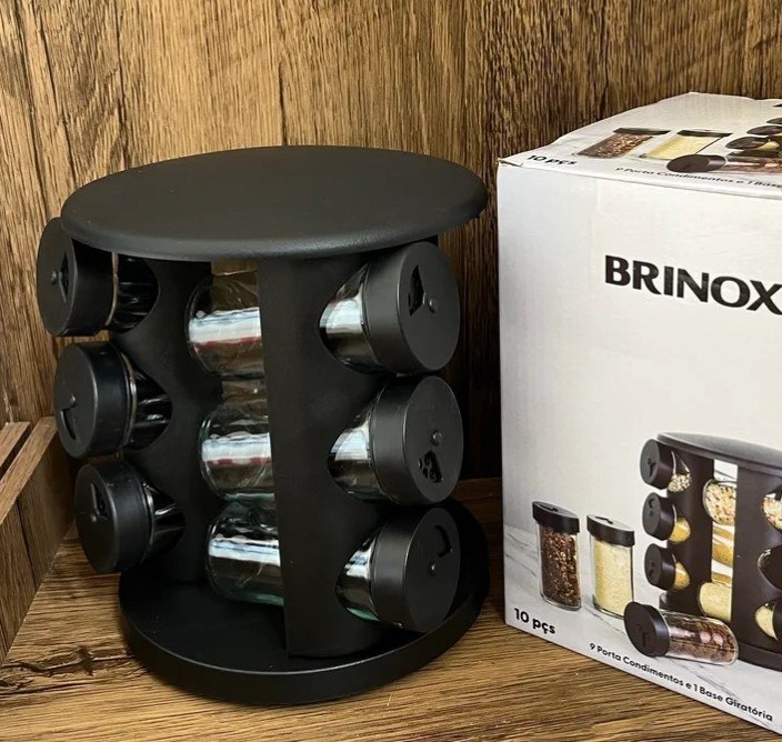 Porta-tempero de Vidro Brinox Lock & Stock 10 Peças