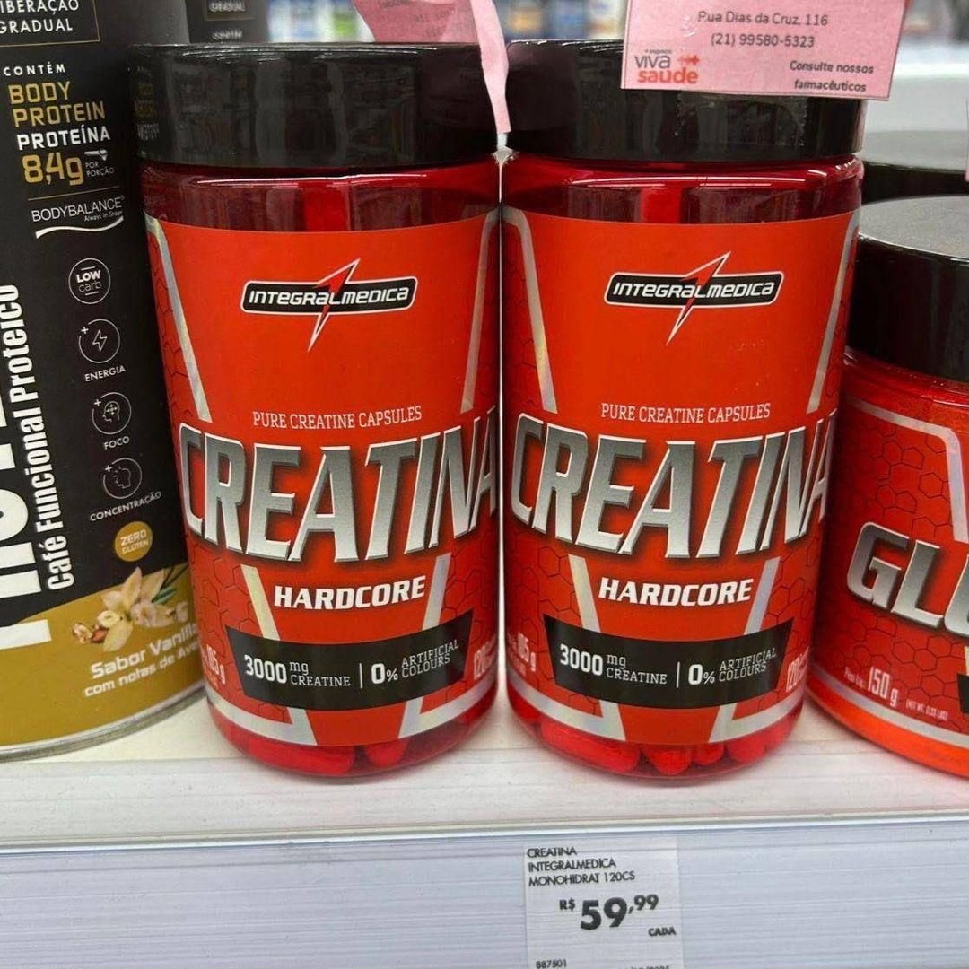 Creatina Hardcore 100% Pura 120 Capsulas integralmedica