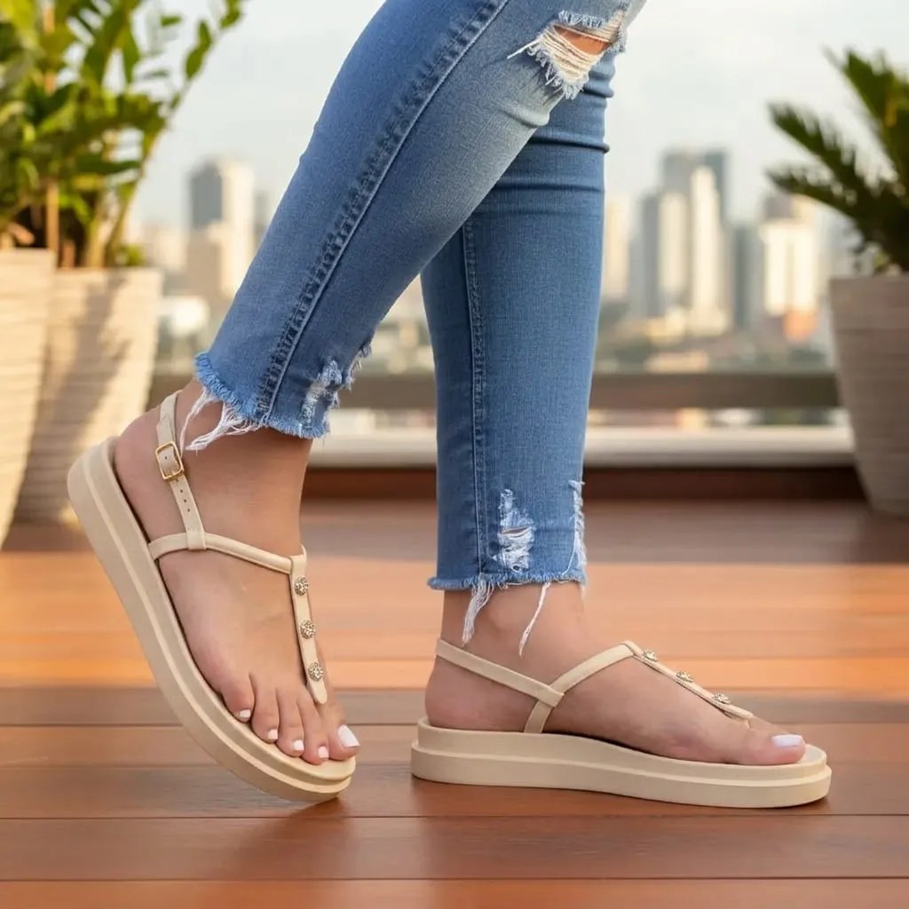 Sandalia Papete com detalhes