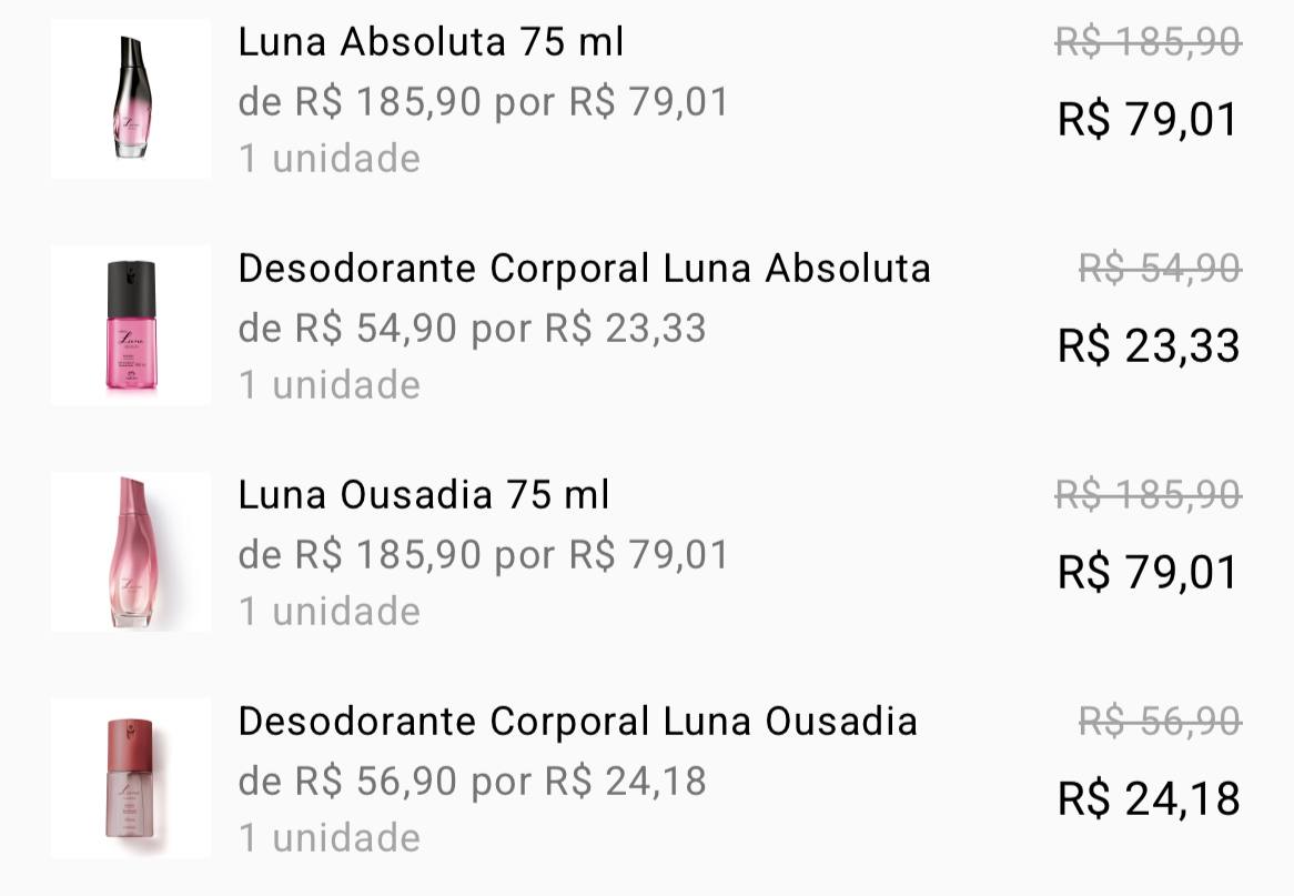 COMBO LUNA COM 2 PERFUMES - DESCONTO PROGRESSIVO