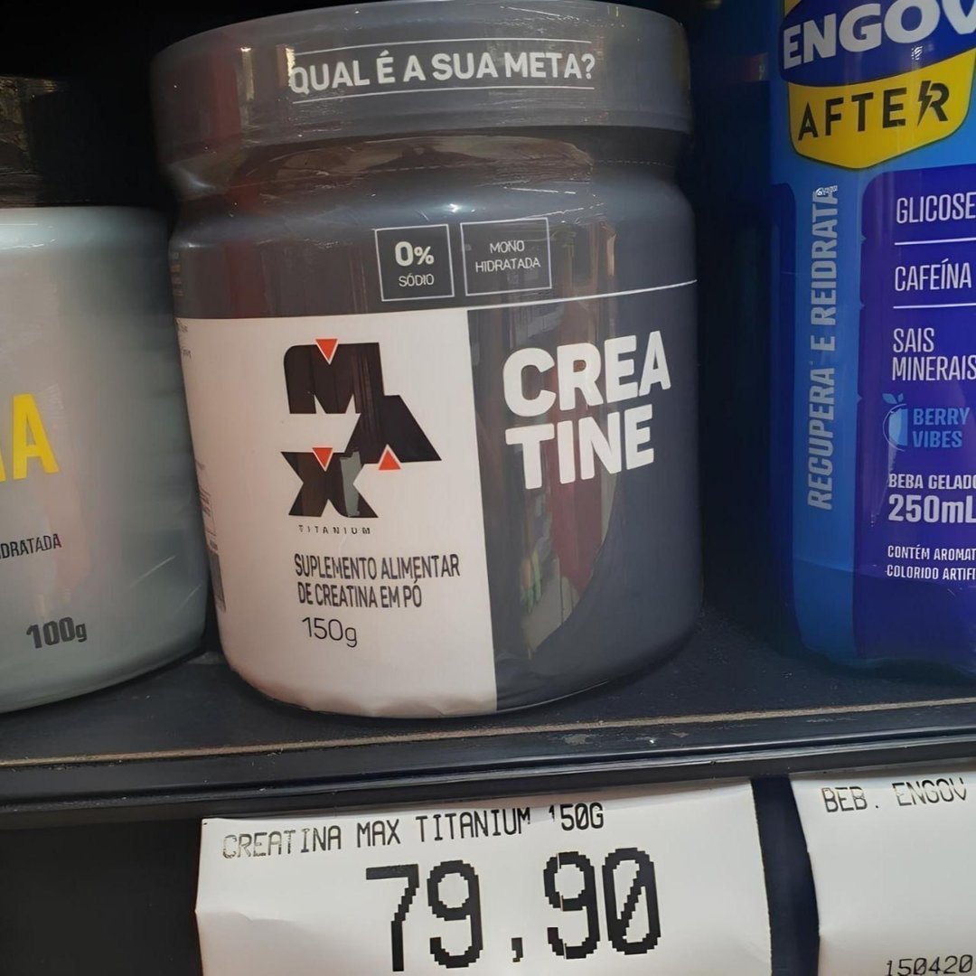 Suplemento Academia Creatina Max Titanium Em Pó Pote 150g Creatina Sem Sabor