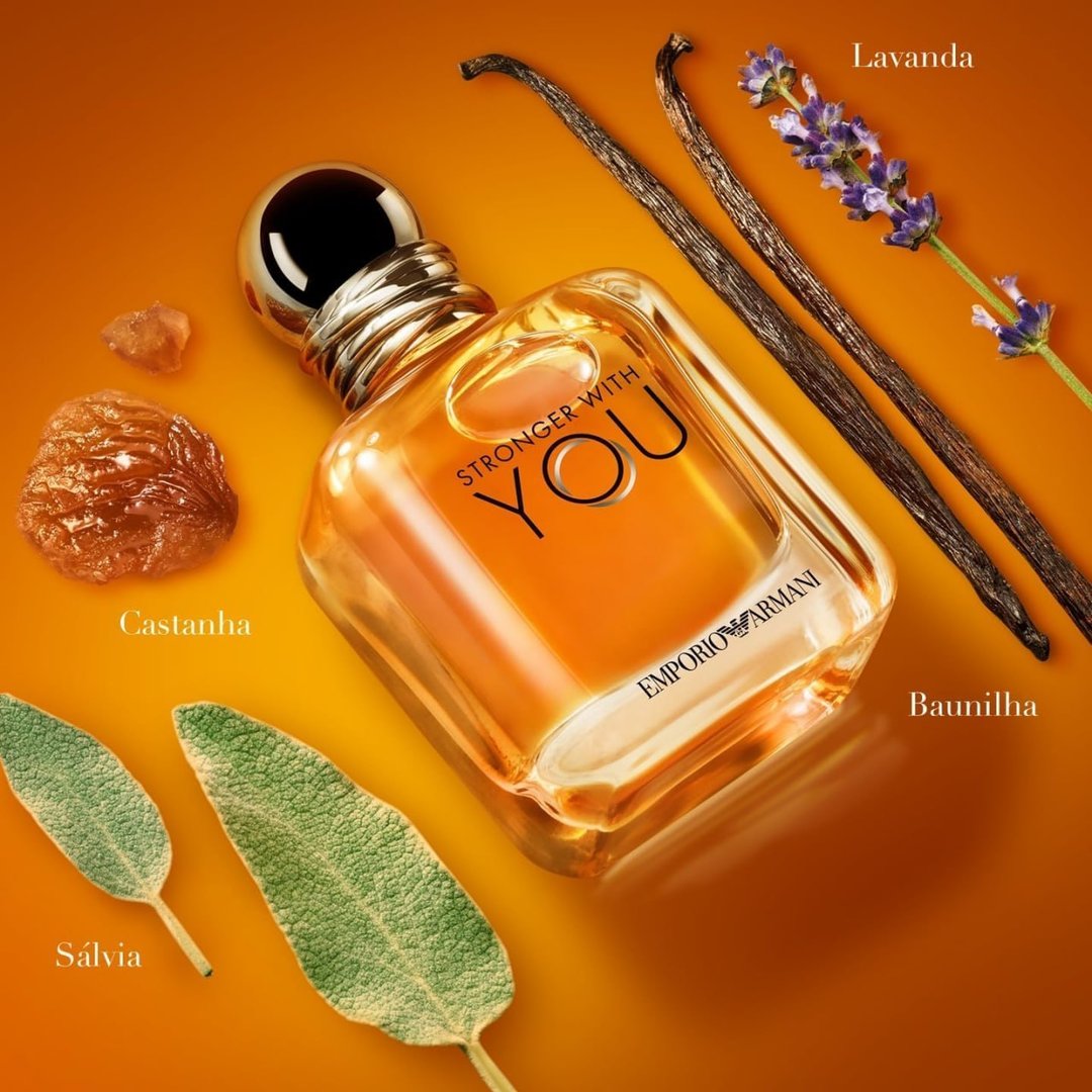 Armani Beauty, Stronger With You Eau de Toilette, 100ml, Giorgio Armani Perfume Masculino, Fragrância Fougère Amadeirada com Notas Sálvia, Castanha, Baunilha e Lavanda