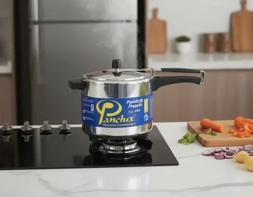 Panela De Pressão Panelux Alumínio Polido 7 Litros Cor Cinza