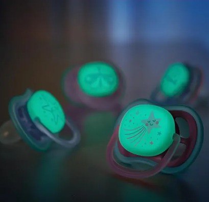 Kit Chupeta Philips Avent Dupla Ultra Air Noturna 6-18 Meses Brilha No Escuro Rosa