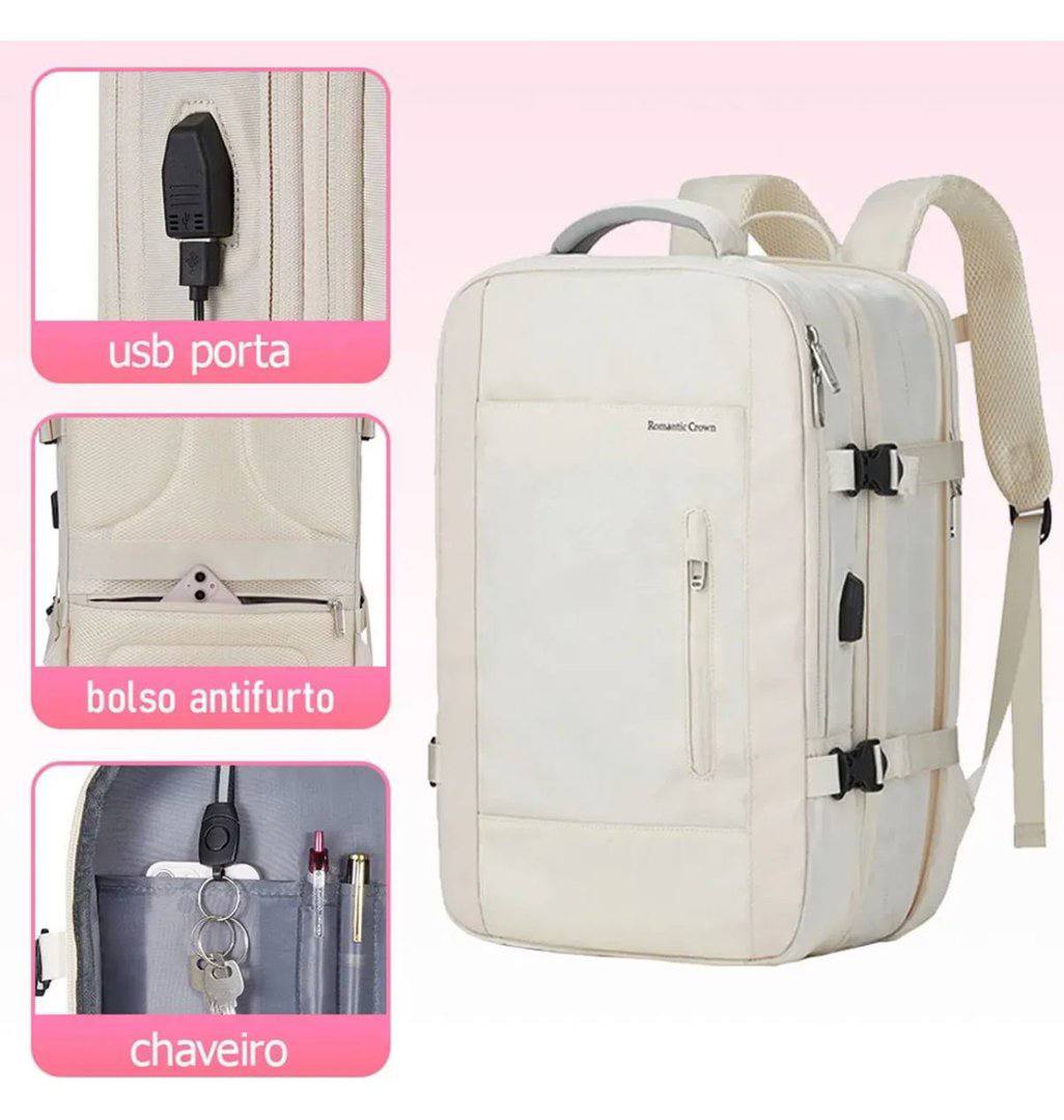 Mochila Viagem Executiva Grande Notebook Masculina Feminina