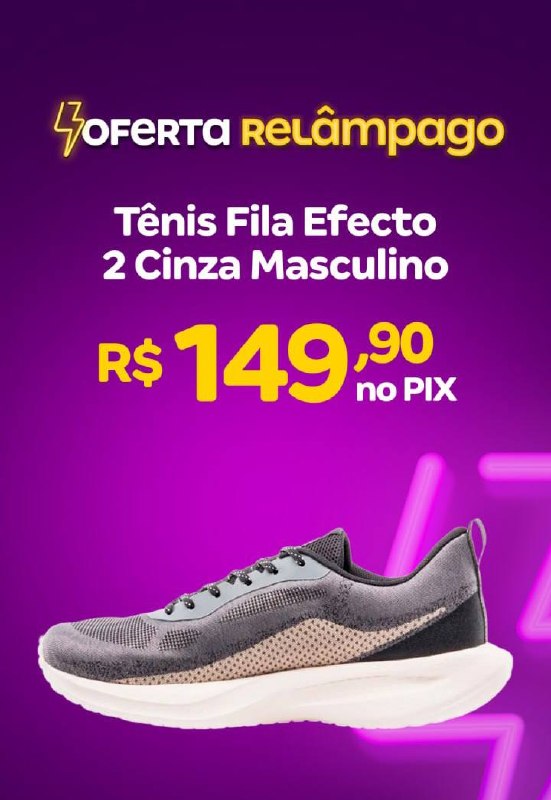 Tênis Fila Efecto 2 Cinza Masculino Confortável Original