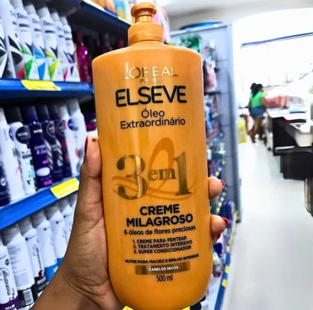 Creme Milagroso 3 em 1 Elseve Óleo Extraordinário 500ml