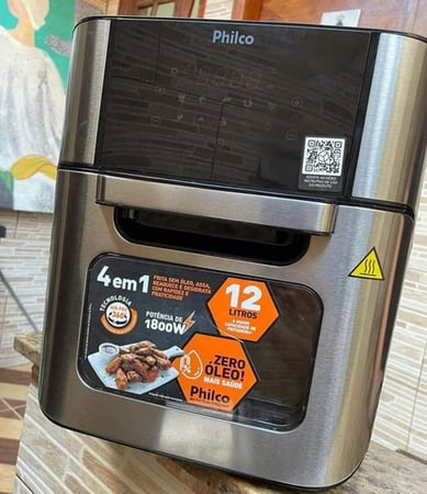 Fritadeira Air Fryer Philco Oven Painel Touch 12L com Forno e Timer - 110v