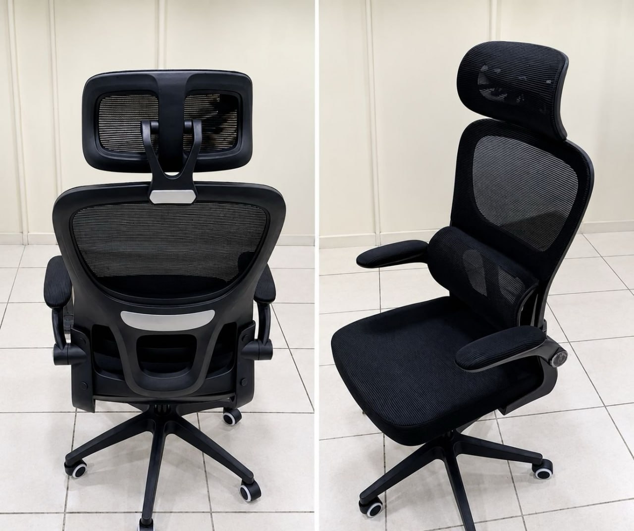 Cadeira Escritório Ergonômica Genebra B500 Luvinco Cor Preto Com Suporte Lombar Estofado Mesh Malha