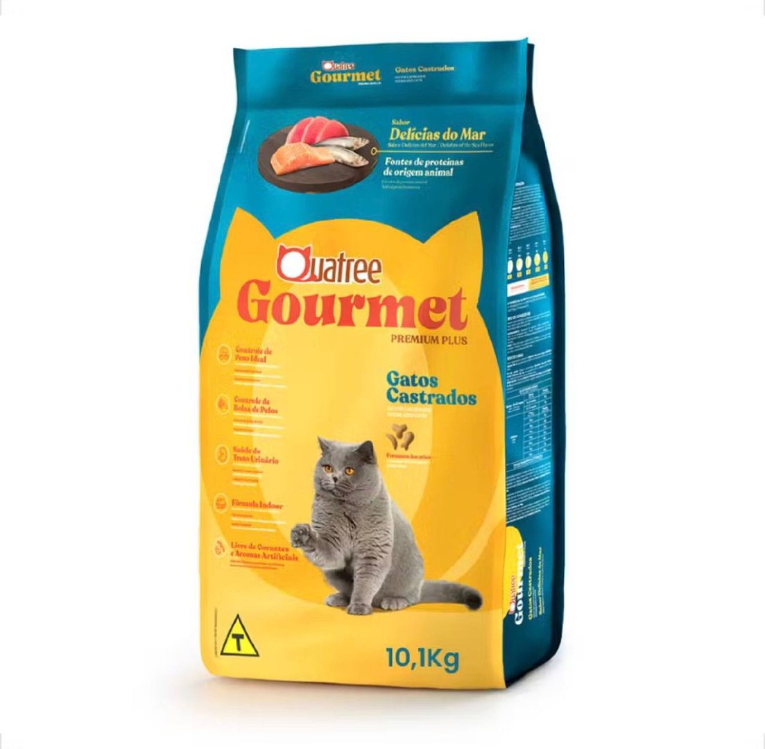 Ração Quatree Gourmet Gatos 10,1Kg