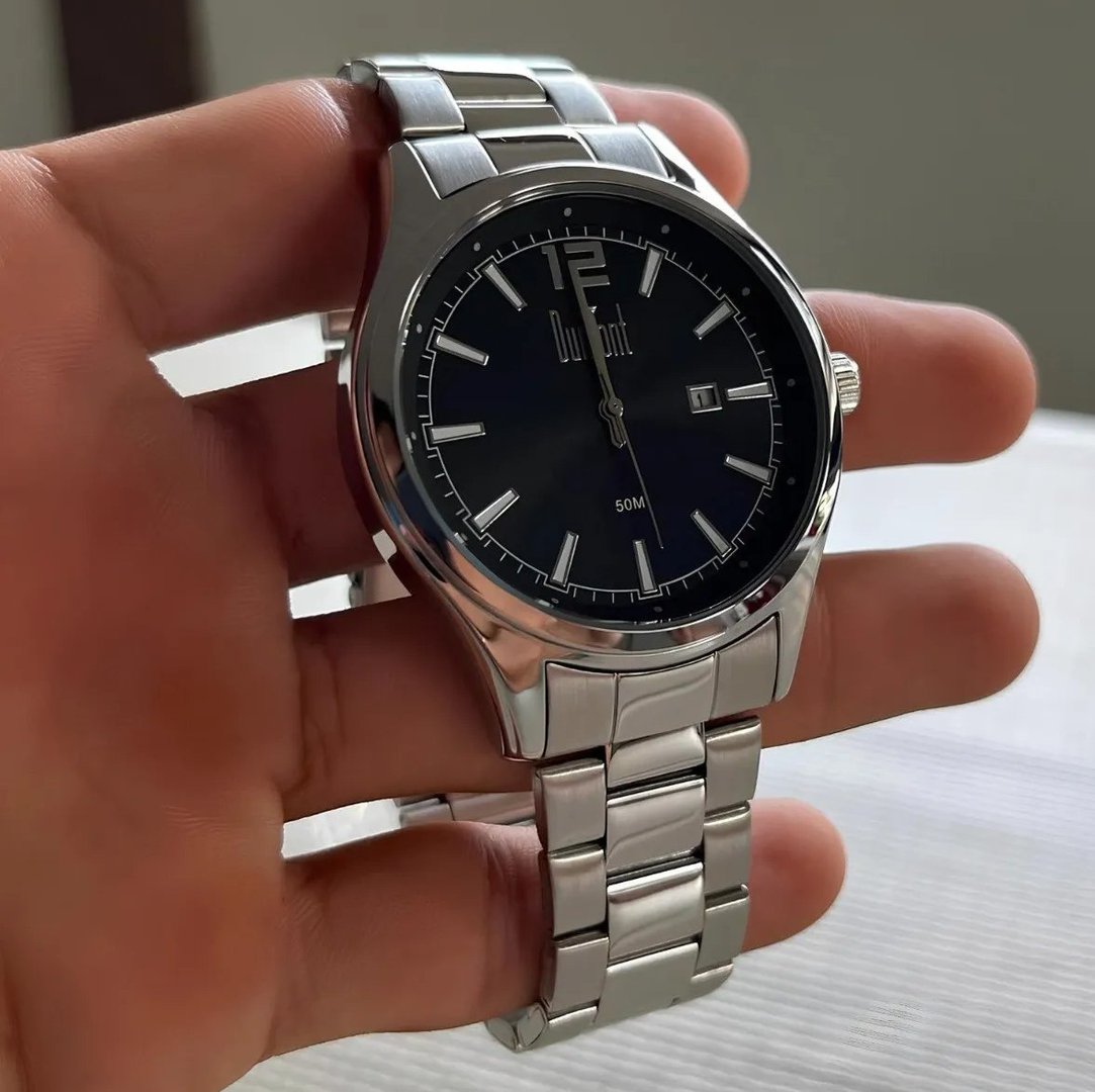 🤓Relógio Analógico Berlim Masculino Prata E Preto Dumont