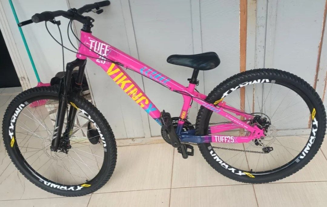 Bicicleta 26 vikingx 21v index tuff x 25 rosa/verde