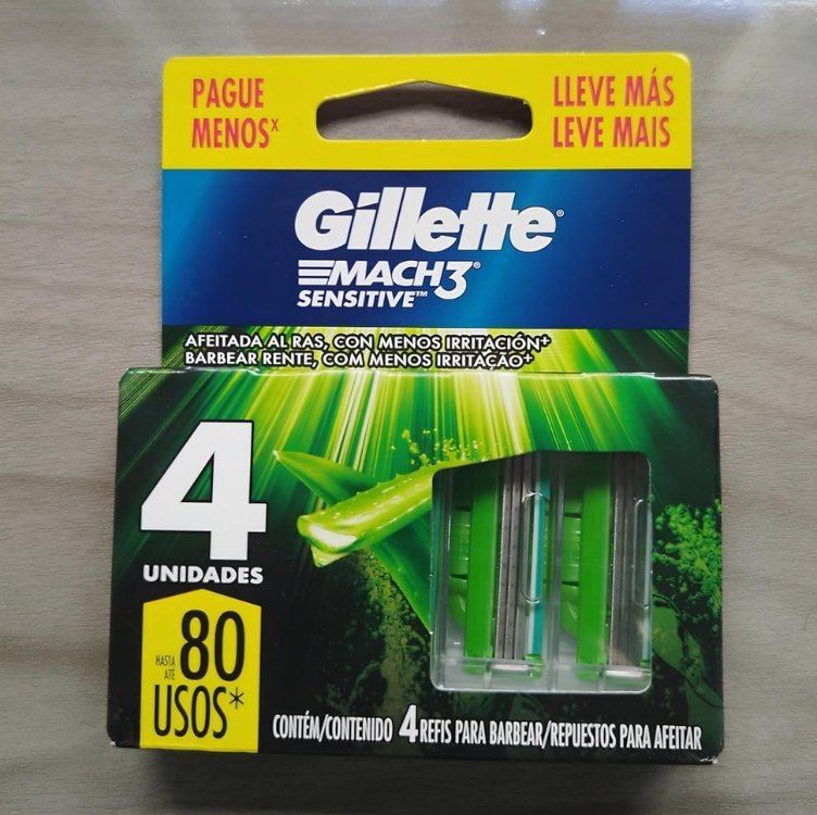 Gillette Carga Para Aparelho De Barbear Mach3 Sensitive 4 Unidades