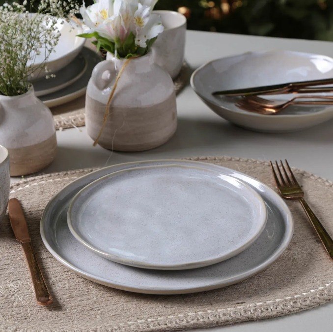 Aparelho De Jantar 16 Peças Stoneware Porto Brasil Off-white Bio Latte