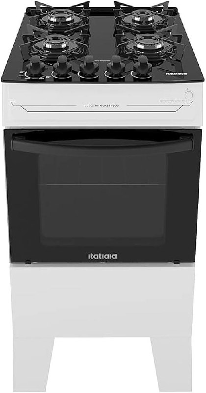 Fogão de Piso Itatiaia 4 Bocas Electra Glass Plus Branco - Bivolt