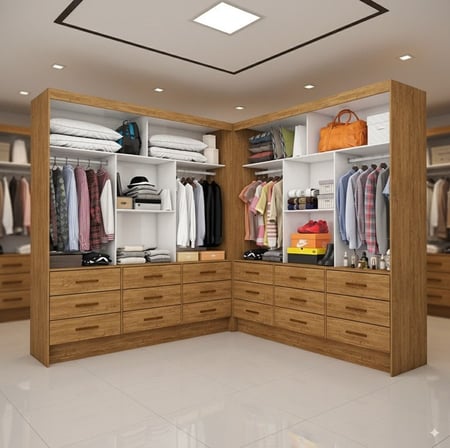 Closet Casal Duplo Sevilha Premium 18 Gavetas Carioca Móveis - Carioca Moveis