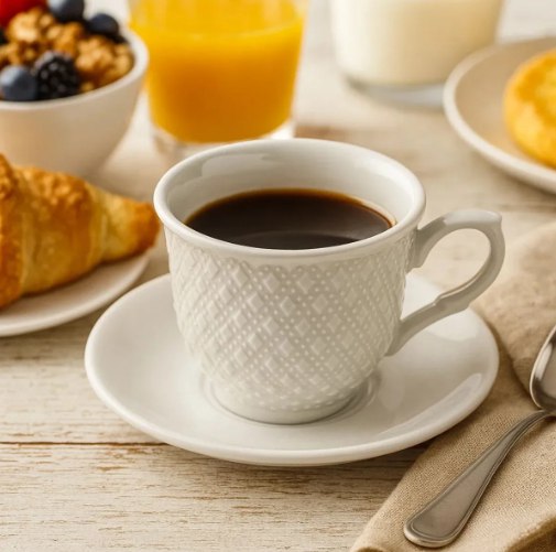 Jogo de Xícaras de Café de Porcelana Wembley Hauskraft  80ml - 6 Peças