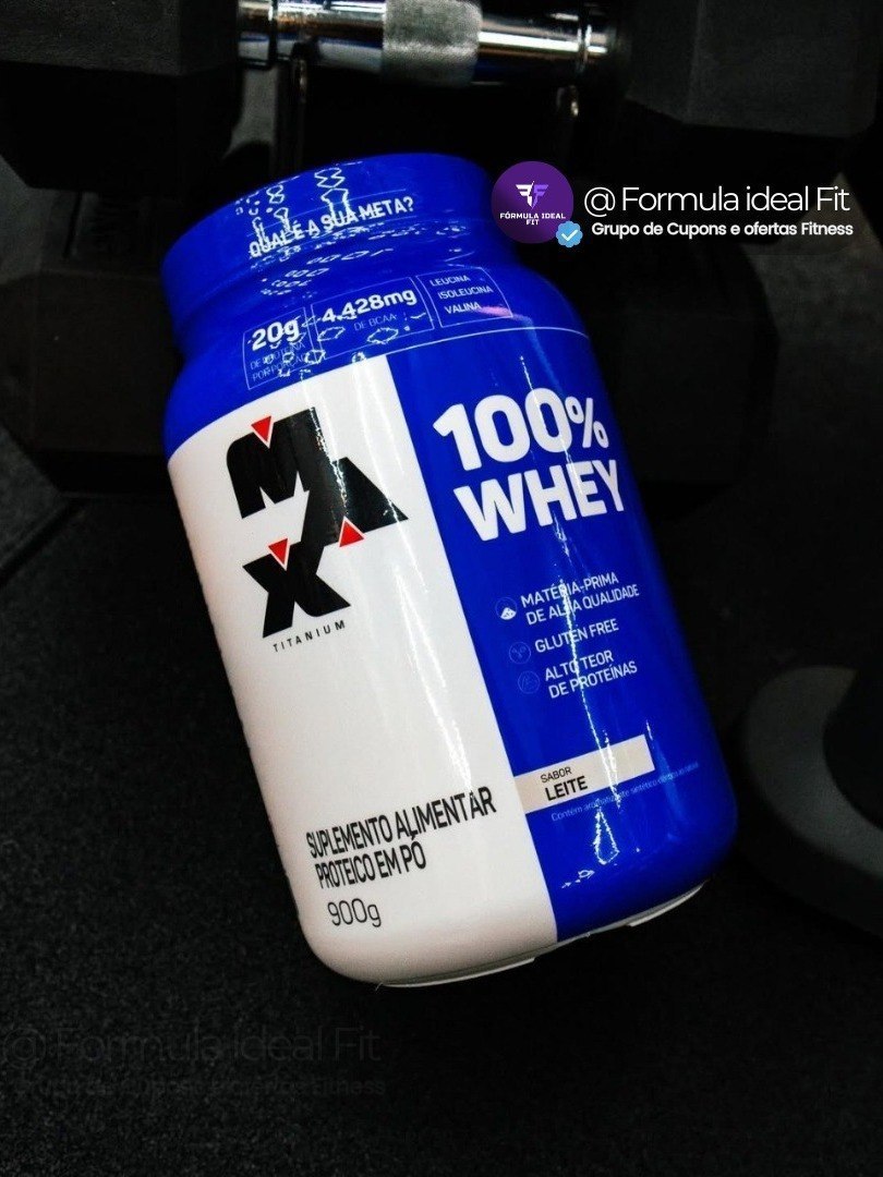 Whey Protein 100% Max Titanium Sabor Baunilha 900g