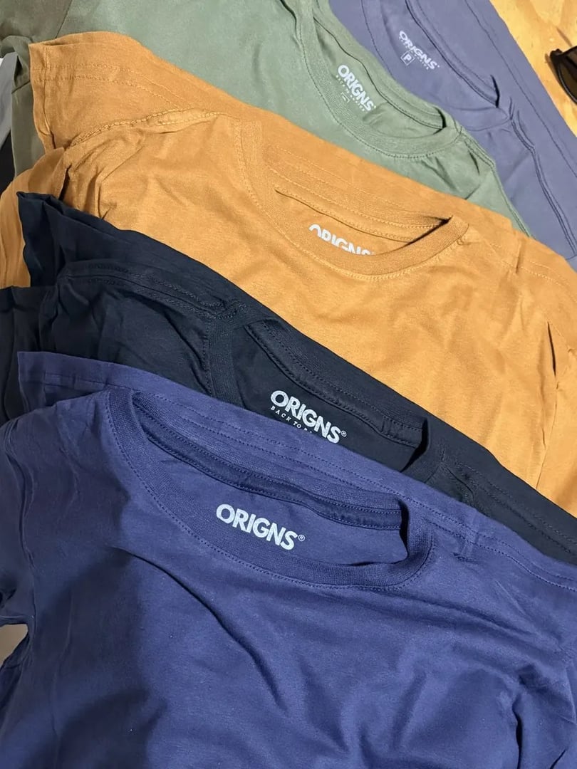 Kit 5 Camisetas Masculinas Básica Algodão Camisa Lisa Origns