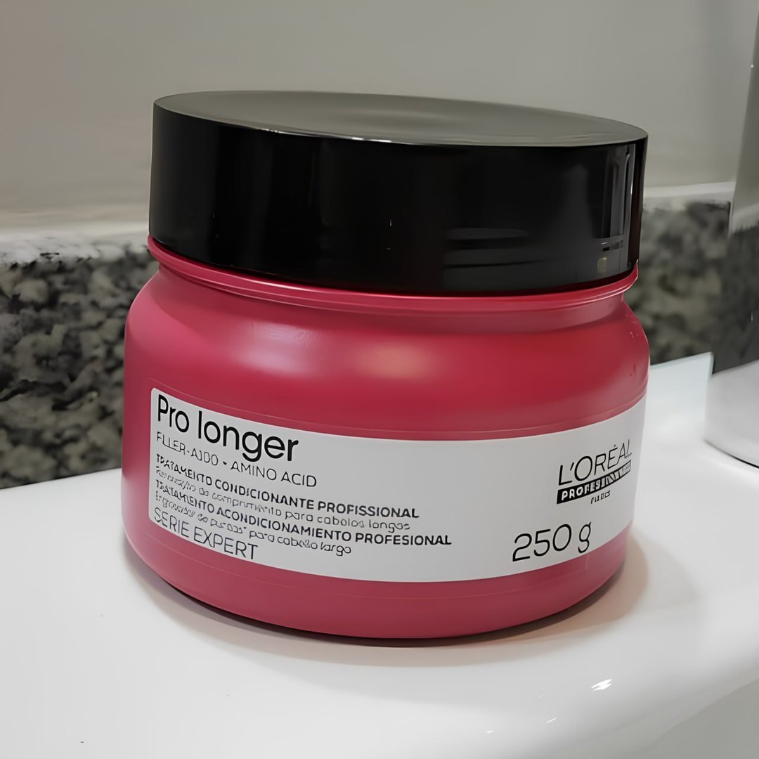 L'Oréal Professionnel Pro Longer, Máscara de Tratamento Capilar para Cabelos Finos e Afinados, Reduz Quebra e Pontas Duplas, Proporciona Brilho, Suavidade e Densidade aos Fios, 250g