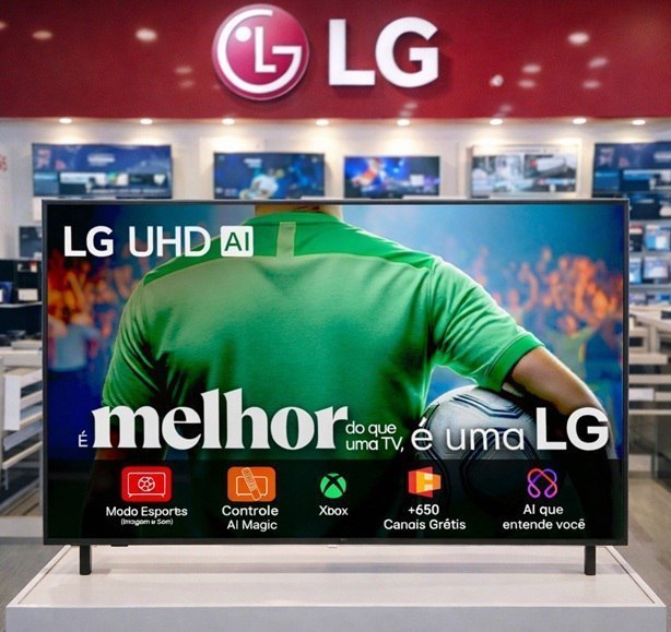 Smart TV 65" LG UHD Processador α7 AI Ger8 4K Super Upscaling Google Cast Alexa Control...