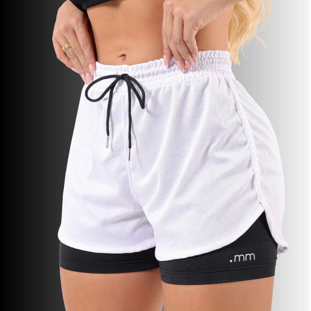 Kit 3 Short Duplo Compreensão Fitness Bermuda Feminino