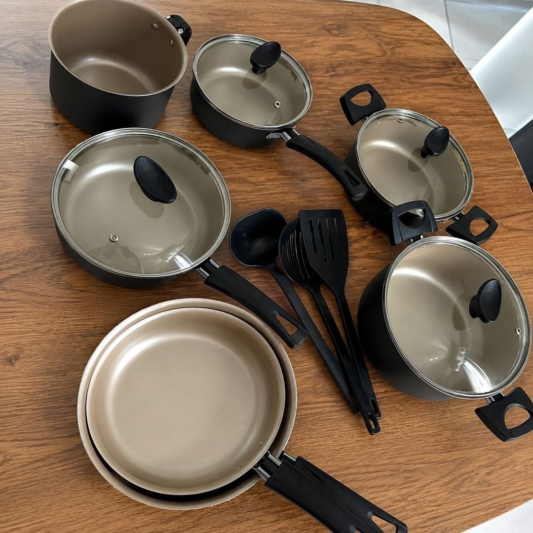 Conjunto Panelas Antiaderente 10 Peças Teflon Várias Cores