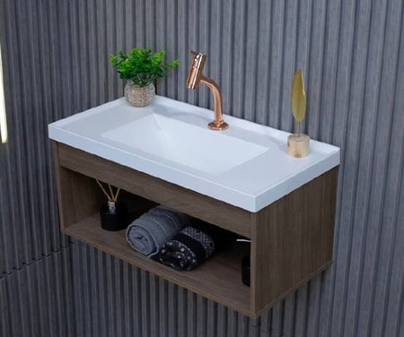Gabinete com Cuba para Banheiro 100% MDF Berlin Zoff