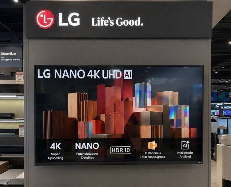 Smart TV LG 55'' 4K Ultra HD NANO AI Webos 26 55UN85C HDR10 Bluetooth Wi-Fi Google Cast