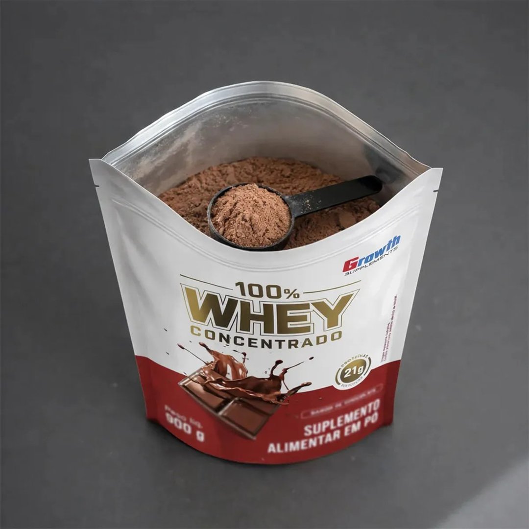 100% Whey Concentrado 900g Growth Supplements Chocolate