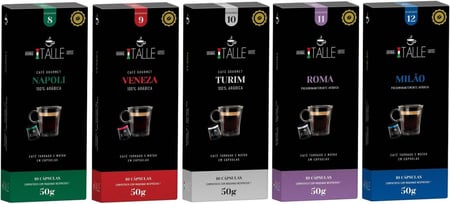Cápsulas Compativeis Nespresso Café moido e torrado Cafe Italle 50 Und