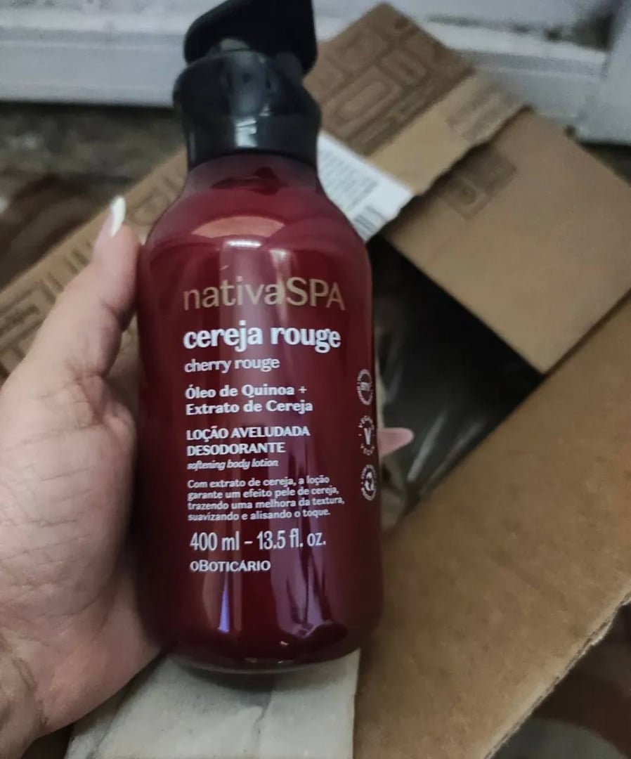 O Boticário Nativa Spa Loção Aveludada Cereja Rouge 400ml