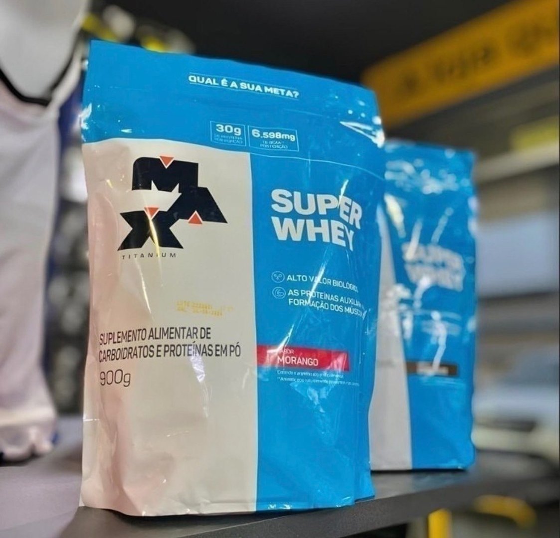 Super Whey Protein Max Titanium 900 Gramas - Sabor Chocolate