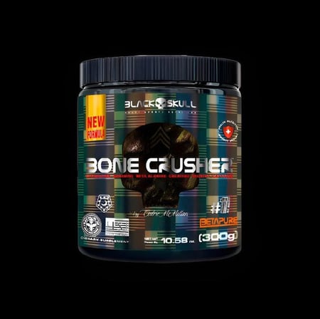 Suplemento Em Pó Bone Crusher Black Skull Usa (300g) Sabor Fruit Punch