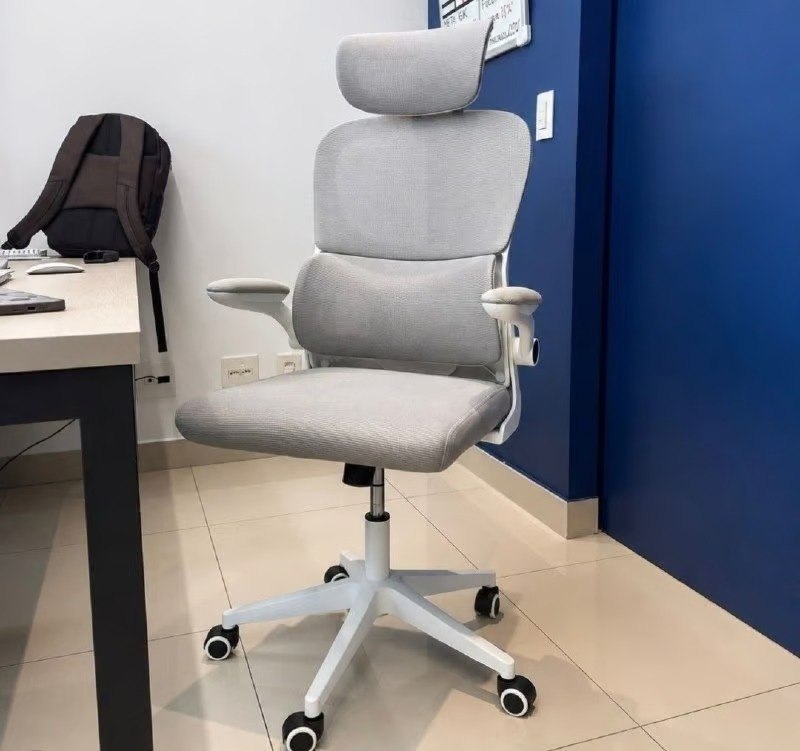 🤓Cadeira Escritório Presidente Ergonômica NR17 Marqs Home Arcanis Cinza com Apoio Lombar e Encosto Mesh Premium