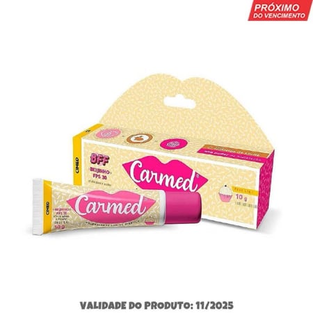 Hidratante Labial Carmed Crystal Pink Rose Gold Dentadura Beijo Banana Beijinho Rosa Glitt...