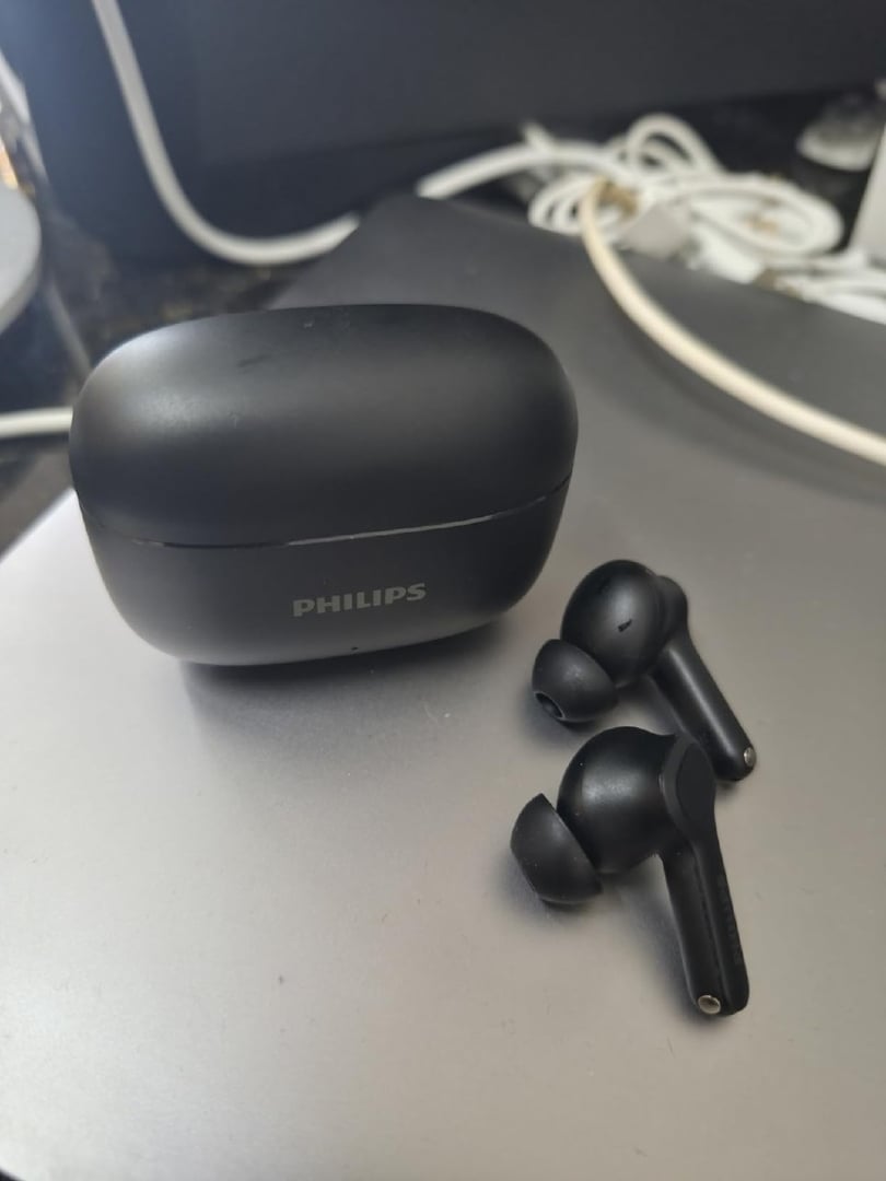 PHILIPS, Fone de Ouvido Sem Fio TWS, TAT1109BK/00, Bluetooth, Com Microfone, Até 24 horas de bateria, Preto