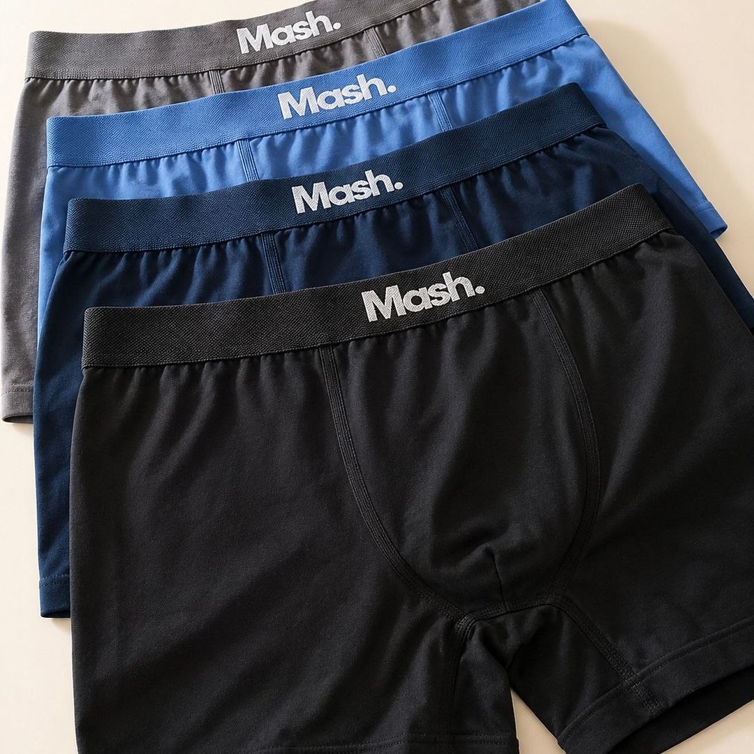 Kit Com 4 Cuecas Boxer Microfibra Mash
