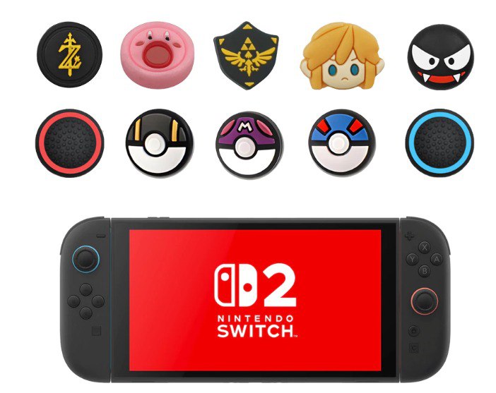 Thumb Grips Analógicos para Switch 2 – Modelos Temáticos Diversos
