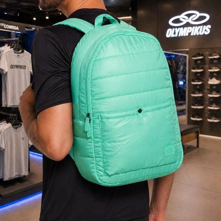 Mochila Masculina E Feminina Puff 20 L Olympikus Super Nova Cor Vapor Green Desenho Do Tecido Liso Não