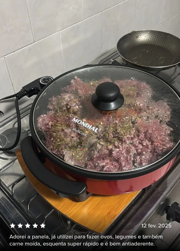 Panela Elétrica Pe-28 Redonda 1200w Mondial Cor Vermelho