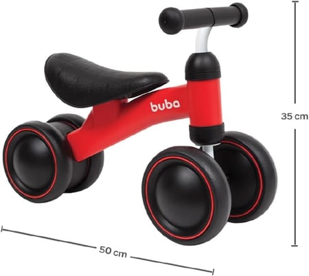 Bicicleta De Equilibrio Buba, Vermelho, 4 Rodas